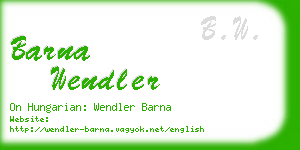 barna wendler business card